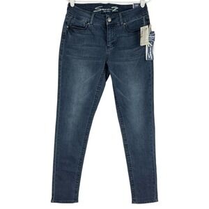 Seven7 Women's Tummy-Less Slimmer Skinny Stretch Mid Rise Blue Jeans Size 12 NWT